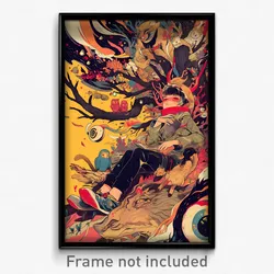 Art Poster - Vibrating Resting Place (Psychedelic Trippy Weird 11x17 Print)