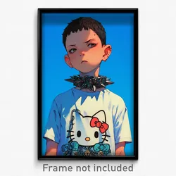 Anime Art Poster - Boy Feeling Anger Wearing Awesome Spiked Collar (Print)