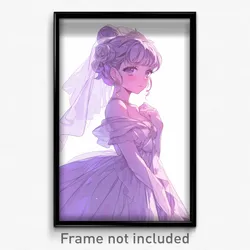 Anime Art Poster - Woman Feeling Worried, Outstanding Wedding Dress (Print)