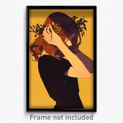 Art Poster - Woman Feeling Unnerved Wearing Savory Headband