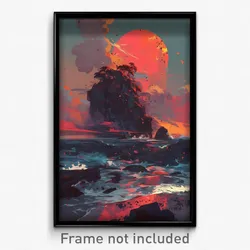 Art Poster - Haunting Seascape (Psychedelic Trippy Weird 11x17 Print)