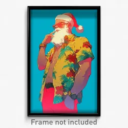 Anime Art Poster - Man Feeling Intrigued Wearing Yellow Santa (Print)