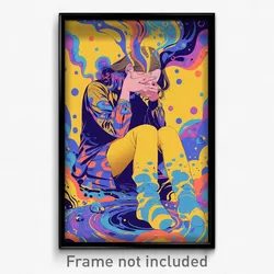 Art Poster - Girl Feeling Tolerance Wearing Bubbly Frilled Socks (Print)
