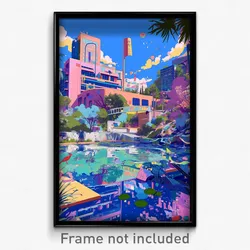 Art Poster - Made Up Campus (Psychedelic Trippy Weird 11x17 Print)