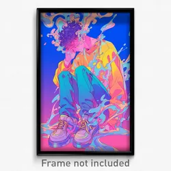Art Poster - Boy Feeling Anticipation Wearing Precious Untied (Print)