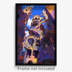Art Poster - Frightening Mosque (Psychedelic Trippy Weird 11x17 Print)