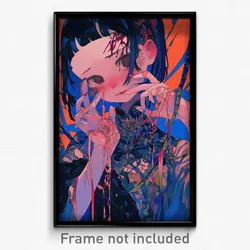 Anime Art Poster - Girl Feeling Disheartened, Noteworthy Neck Tassel (Print)