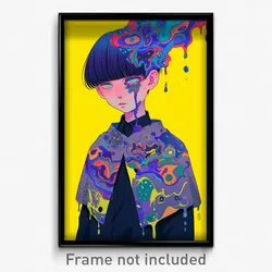 Art Poster - Boy Feeling Humiliation Wearing Loud Grey Capelet (Print)
