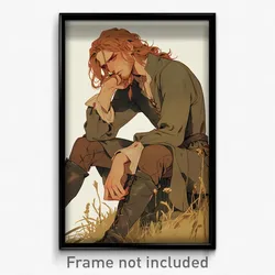 Anime Art Poster - Man Feeling Insulted Wearing Rich Grey Legwear (Print)