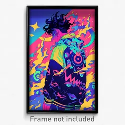 Anime Art Poster - Man Feeling Impatient Wearing Cute Black (Print)