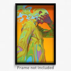 Art Poster - Man Feeling Insulted Wearing Glaring Ribbed Bodysuit (Print)