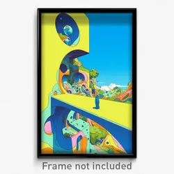 Art Poster - Flying Door Knob (Psychedelic Trippy Weird 11x17 Print)