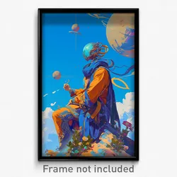 Art Poster - Light Blue Mars (Psychedelic Trippy Weird 11x17 Print)