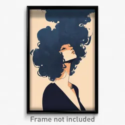 Art Poster - Woman Feeling Uncertainty Wearing Curly Mini Hat
