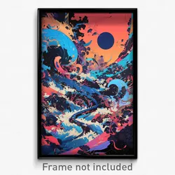 Art Poster - Complicated Sea (Psychedelic Trippy Weird 11x17 Print)
