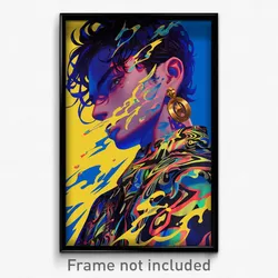Art Poster - Boy Feeling Infatuation Wearing Grandiose Gold Earrings (Print)