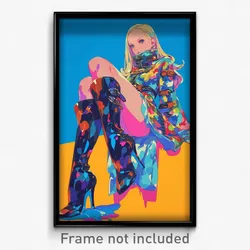 Anime Art Poster - Girl Feeling Discomfort, Ambitious High Heel Boots (Print)