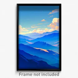 Art Poster - Sky Blue Ridge (Psychedelic Trippy Weird 11x17 Print)