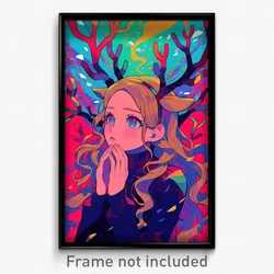 Anime Art Poster - Woman Feeling Dismay Wearing Famous Reindeer Costume (Print)