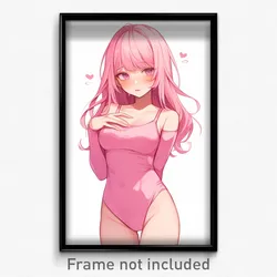 Anime Art Poster - Hallucigenia Feeling Hope Wearing Helpless Pink Leotard