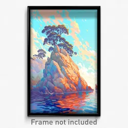 Art Poster - Nautical Outcropping (Psychedelic Trippy Weird 11x17 Print)