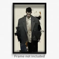 Art Poster - Man Feeling Empathy Wearing Tattered Grey Coat (Print)