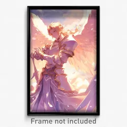 Anime Art Poster - Man Feeling Vicious Wearing Buoyant Feathered Wings (Print)
