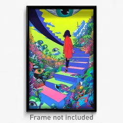 Art Poster - Hidden Landing (Psychedelic Trippy Weird 11x17 Print)