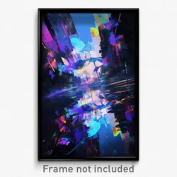 Art Poster - Tall Waterway (Psychedelic Trippy Weird 11x17 Print)