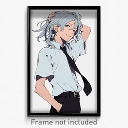 Anime Art Poster - Boy Feeling Careless Wearing Expensive Front Tie Top (Print)