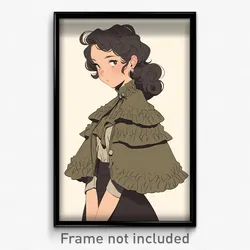 Art Poster - Woman Feeling Contempt Wearing Outrageous Frilled Capelet (Print)