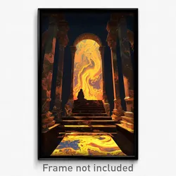 Art Poster - Yellow Tomb (Psychedelic Trippy Weird 11x17 Print)