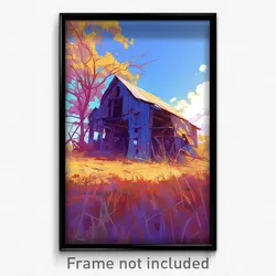 Art Poster - Abandoned Ranch (Psychedelic Trippy Weird 11x17 Print)