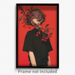 Art Poster - Boy Feeling Unhappy Wearing Cherry Layered (Print)