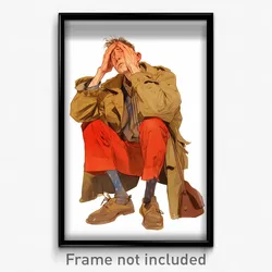 Art Poster - Man Feeling Helpless Wearing Worn Cosplay (Print)