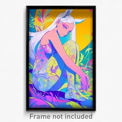 Anime Art Poster - Woman Feeling Helpless, Pricey Gradient Legwear (Print)