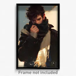 Art Poster - Men Feeling Courage Wearing Driving Shared Scarf