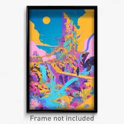 Art Poster - Outlandish Fort (Psychedelic Trippy Weird 11x17 Print)
