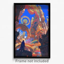 Art Poster - Thick Town (Psychedelic Trippy Weird 11x17 Print)