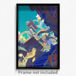 Art Poster - Showy Roof (Psychedelic Trippy Weird 11x17 Print)