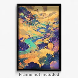 Art Poster - Imperfect Peninsula (Psychedelic Trippy Weird 11x17 Print)