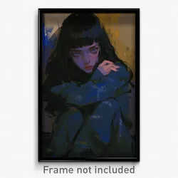 Art Poster - Girl Feeling Self Respecting Wearing Klutzy Prison Clothes (Print)
