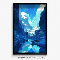 Art Poster - A Serene Mountain Lake Reflecting The Snowy Peaks