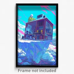 Art Poster - Arctic Record Store (Psychedelic Trippy Weird 11x17 Print)