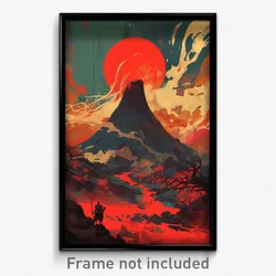 Art Poster - Polished Volcano (Psychedelic Trippy Weird 11x17 Print)
