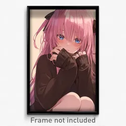 Anime Art Poster - Girl Feeling Regret Wearing Old Gloves (Print)