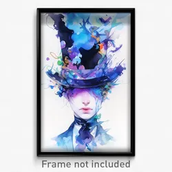Art Poster - Boy Feeling Sadness Wearing Glaring Top Hat (Print)