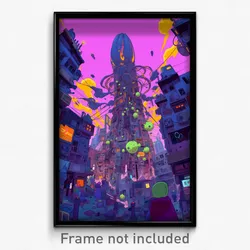 Art Poster - Crowded Town (Psychedelic Trippy Weird 11x17 Print)