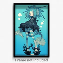 Art Poster - Puffer Fish Feeling Dislike, Graceful Vertical Striped Legwear