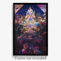 Art Poster - Glitch Art Fort (Psychedelic Trippy Weird 11x17 Print)